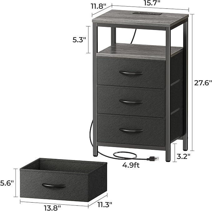 Huuger Nightstands Set of 2, 27.6 Inch End Tables - Image 8