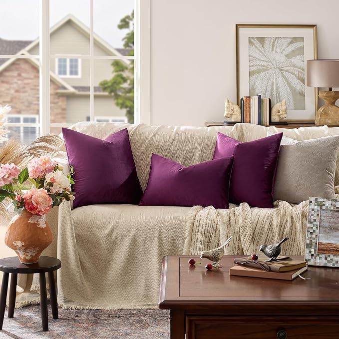 GIGIZAZA Decorative Couch Throw Pillow Covers, Pillow Cases Velvet Pillow Covers - Image 2