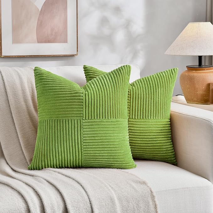 Fancy Homi Set of 2 Lime Green Decorative Throw Pillow Covers 18x18 Inch - Image 5