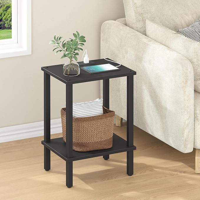 TUTOTAK End Table with Charging Station, Side Table with USB Ports and Outlets - Image 5