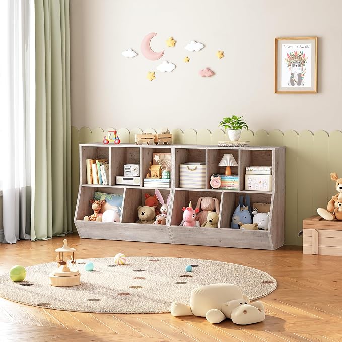 HOOBRO Kids Bookshelf, Bookcase Footboard, Toy Storage Cubby, Children's Toy - Image 4