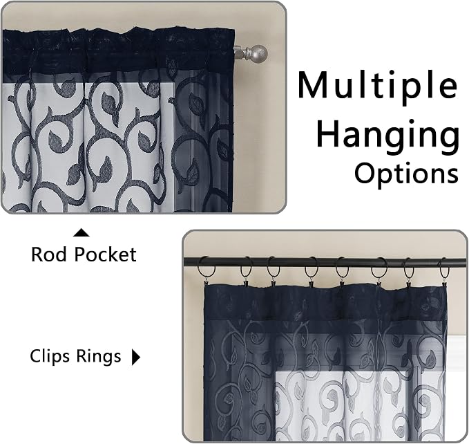 OWENIE Furman Sheer Curtains 63 inch Length - Image 4