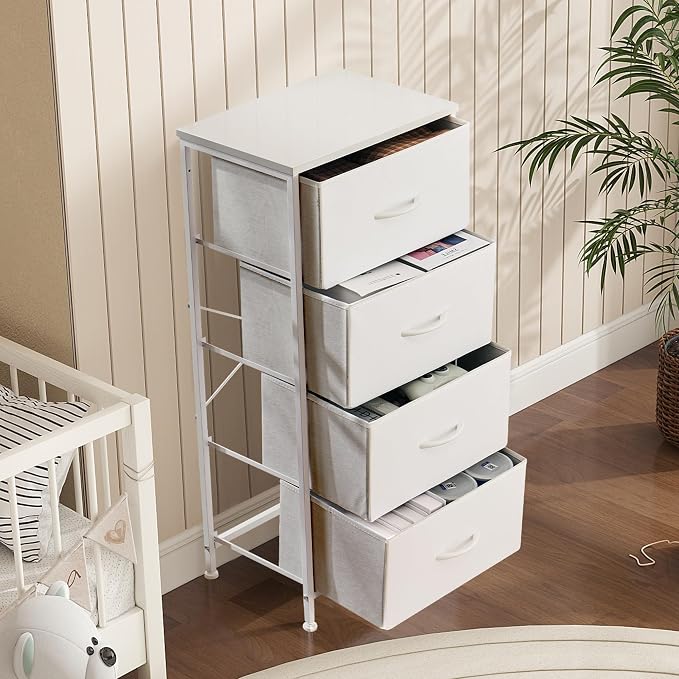 DUMOS Dresser for Bedroom, 4 Storage Drawers, Tall Fabric Closet Chests - Image 2