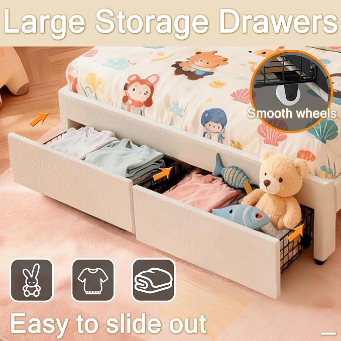 White Upholstered Bed Children’s Bed - Image 6