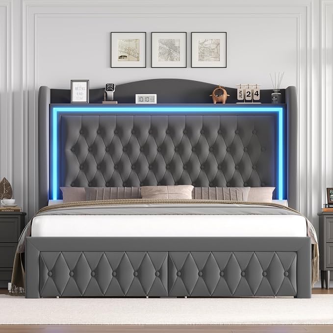 Queen Bed Frame 55" Tall Headboard - Image 6