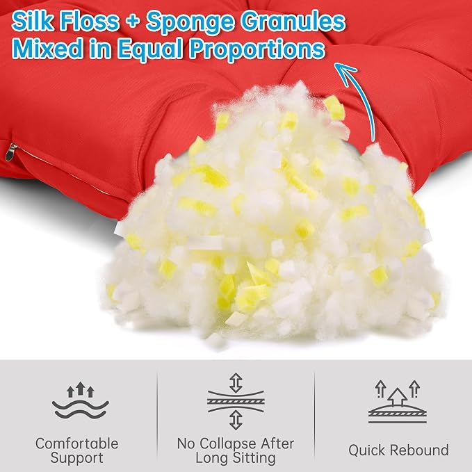 Adirondack Chair Cushion Tufted Waterproof Outdoor Rocking Chair Cushions - Image 6