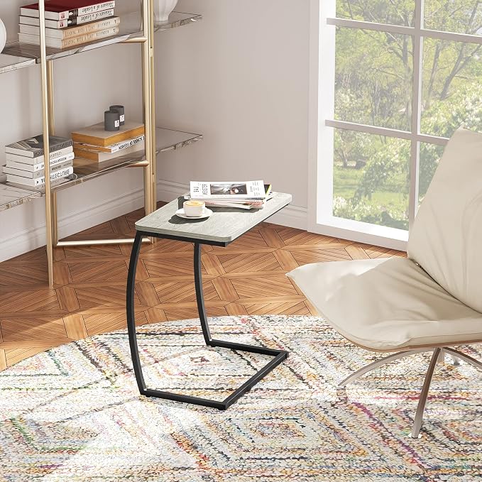 SRIWATANA Side Table, End Table, Vintage C-Shaped Couch Table - Image 4