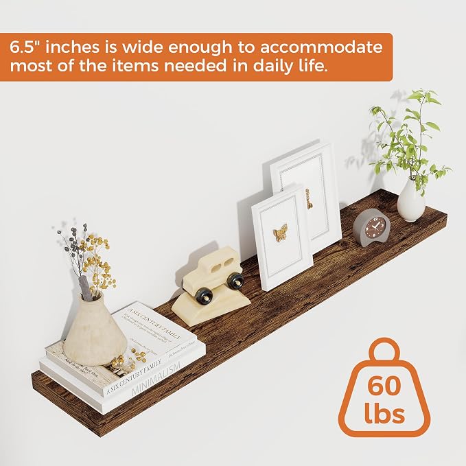 36Inch Floating Shelves for Wall 2 Pack Wood Shelves for Kitchen, Bedroom Wall - Image 5