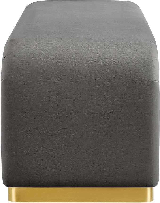 Modway EEI-6734-BRA-STG Koda Performance Velvet Waterfall Long Bench, Brass - Image 4