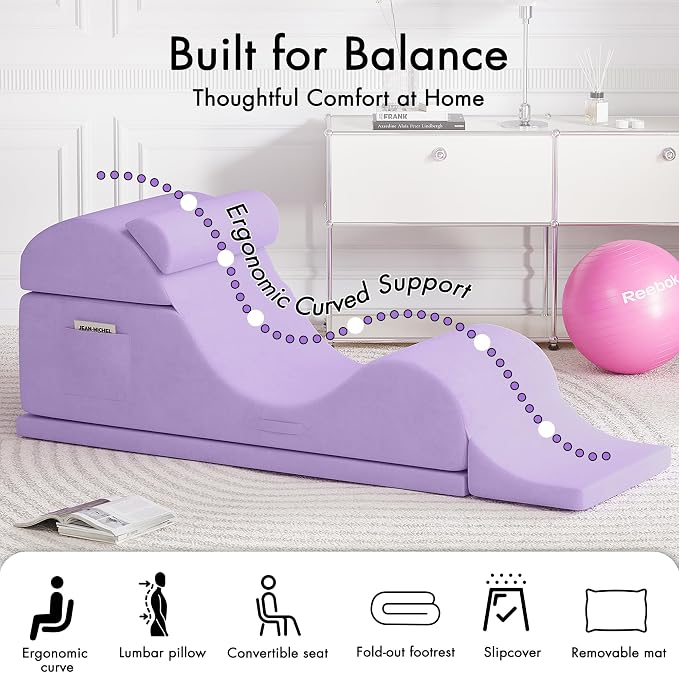 Convertible Yoga Chair for Adults, Ergonomic Foam Lounge - Image 5