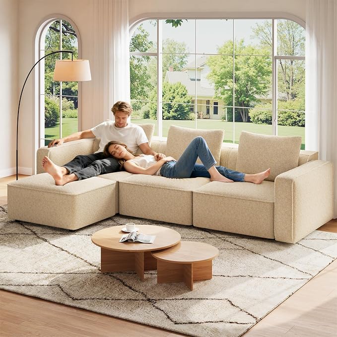 Welzona 103" Modular Sectional Sofa, Minimalist Comfy Cloud Couch Sectional - Image 9