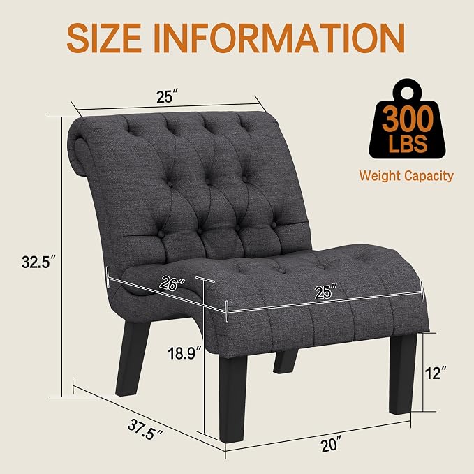 Tufted Upholstered Accent Chair - Image 2