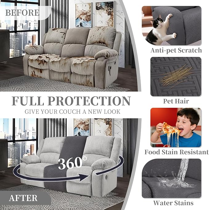 100% Waterproof Sectional Recliner Couch Covers - Image 6