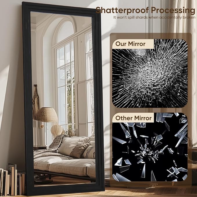Full Length Mirror, Oversized Stand Up Mirrors Large Wall Mirrors, Wall Mounted - Image 4