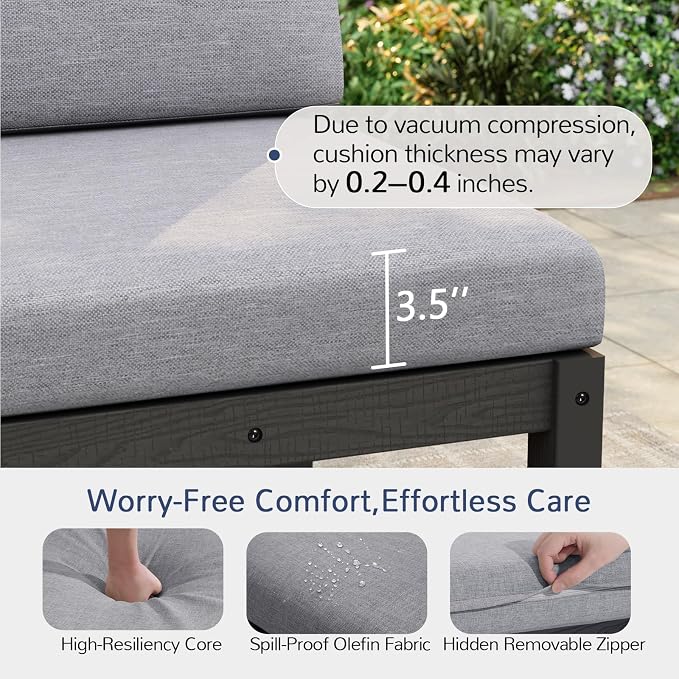 Stoog All-Weather Patio Conversation Set, 6-Piece Modular Outdoor Sectional Sofa - Image 8