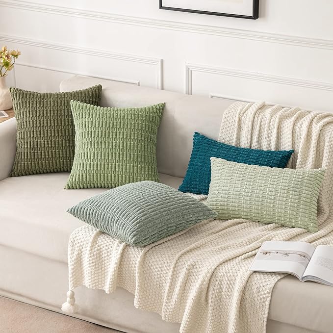 MIULEE Pack of 2 Corduroy Decorative Throw Pillow Covers 20x20 Inch Soft Boho - Image 2