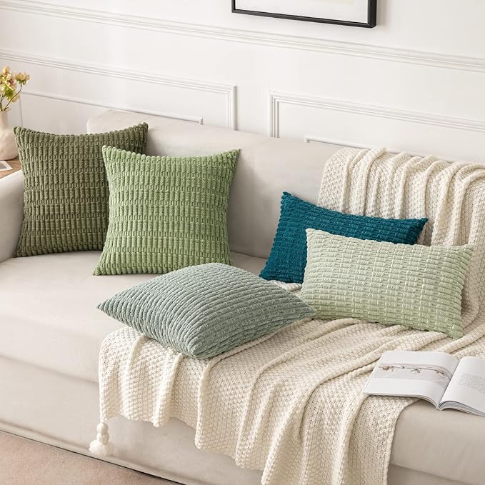 MIULEE Pack of 2 Spring Corduroy Decorative Lumbar Throw Pillow Covers 20x12 - Image 5