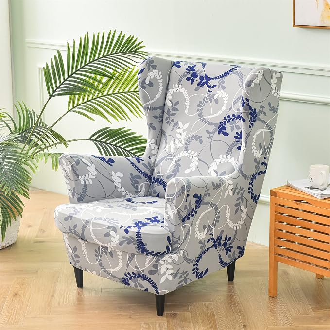 KRFOONN Wingback Chair Covers Slipcovers 2 Piece Stretch Wing Chair Covers - Image 2