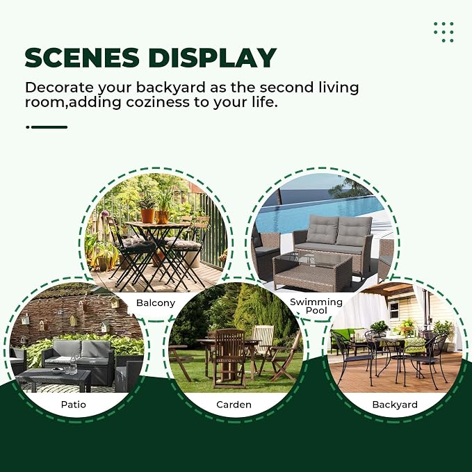 DANGHOOGY Wicker Chair Cushions, Waterproof Outdoor Loveseat Cushions - Image 7