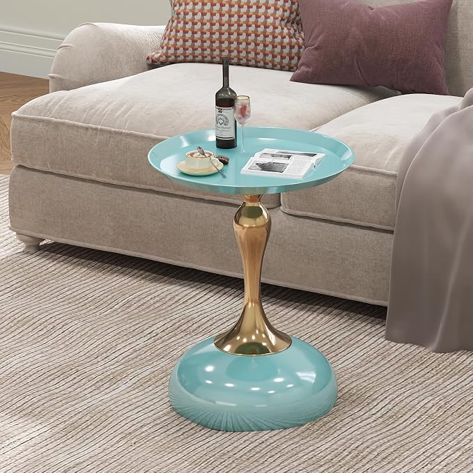 2-Pack Light Green Sleek Hourglass Side Table - Image 4