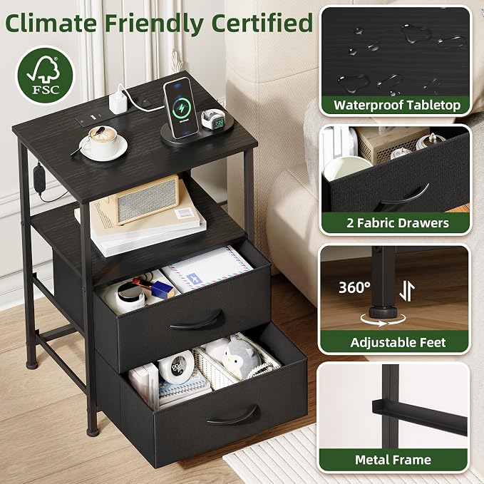 Somdot Nightstands Set of 2, End Tables - Image 6