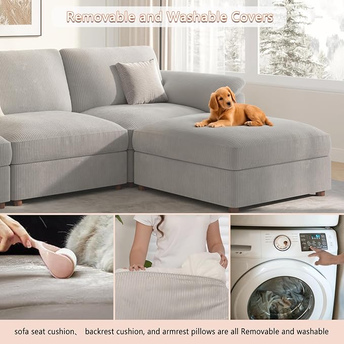 EASE MOOSE Sectional Modular Sofa, Comfty 3 Seat Cloud Couch, FSC Certified - Image 9