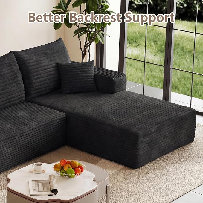 95" Cloud Sectional Couch U-Shaped Chaise - Image 8