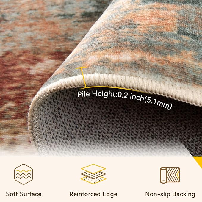 Washable Area Rugs 3x6 Non-Slip Modern Abstract Soft - Image 3