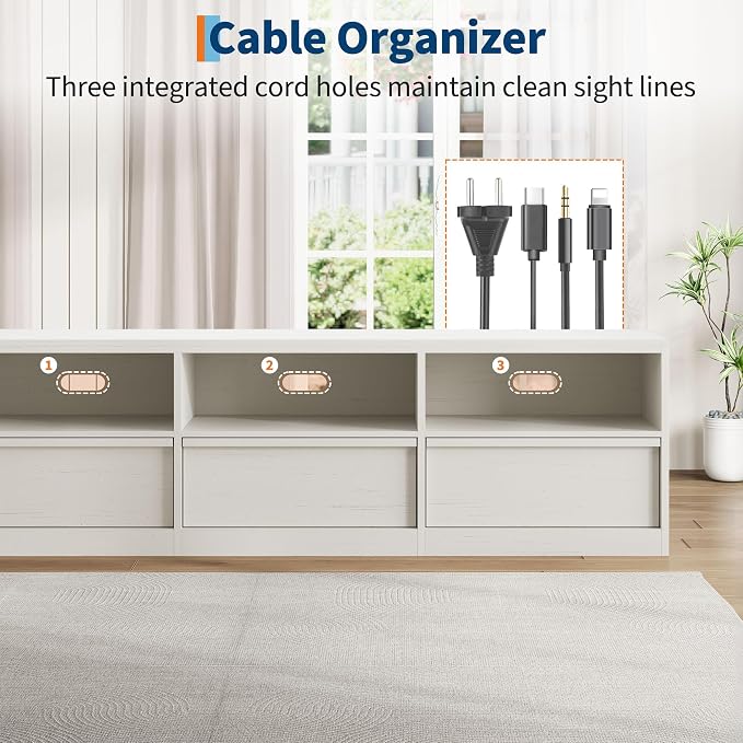 GarveeHome 70in TV Stand for TVs up to 85", Mid Century Modern Entertainment - Image 8