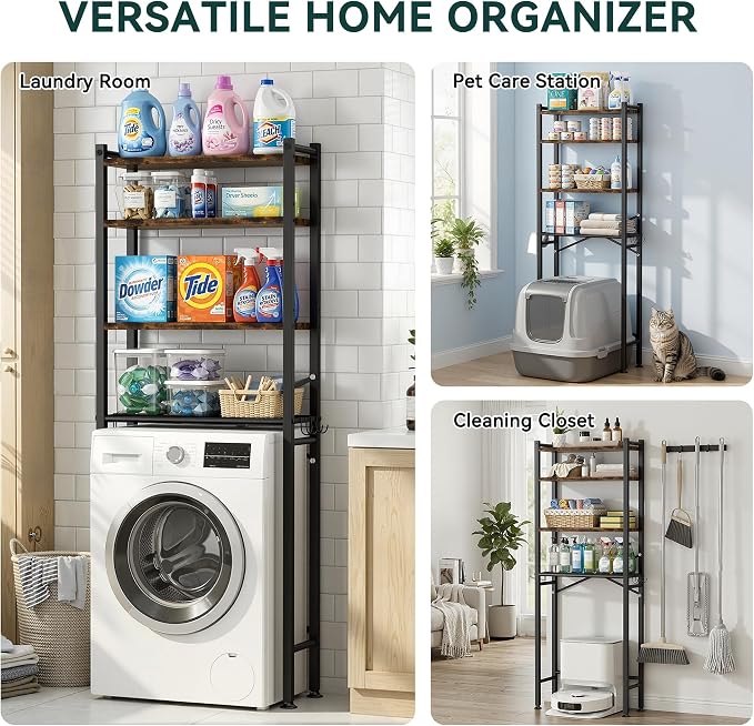 GloTika 4-Tier Over The Toilet Storage - Image 9