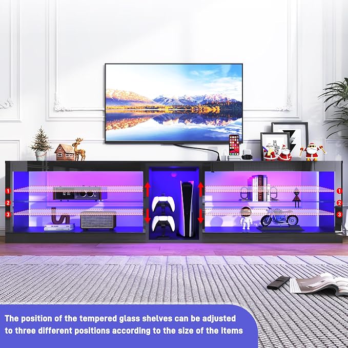 81in Long LED TV Stands W/Power Outlet - Image 8