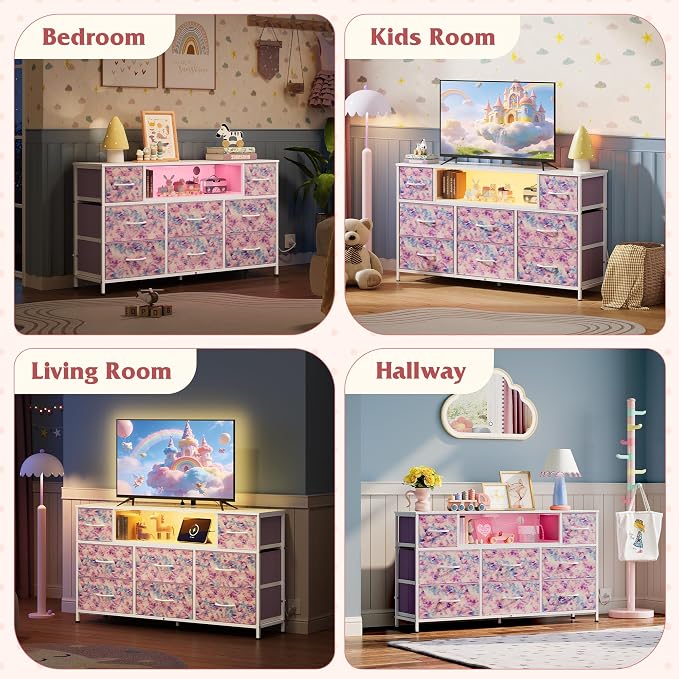 WLIVE Dresser TV Stand for 45, 55 inch TV, Entertainment Center - Image 3
