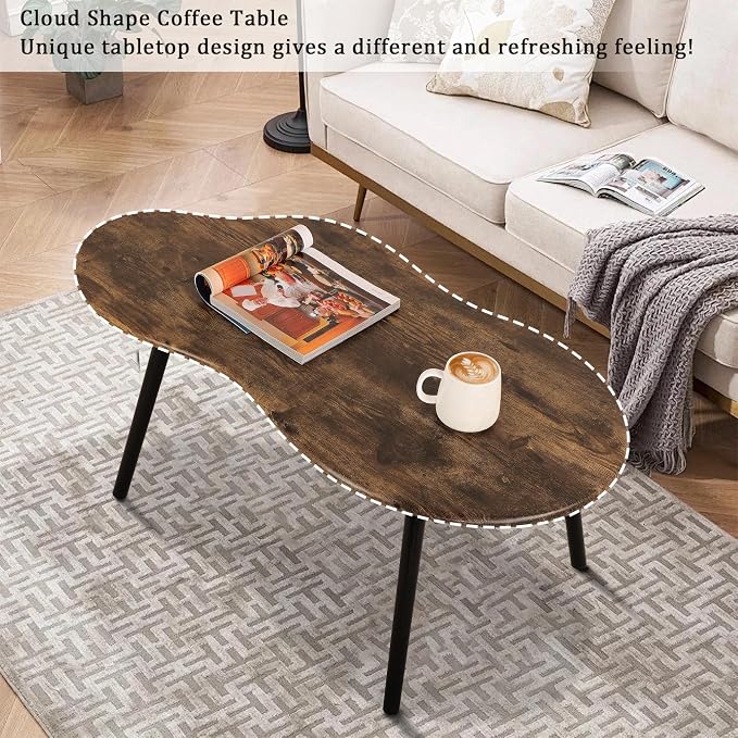 Small Coffee Table Cloud Shape Coffee Table Industrial Coffee Tables Wood - Image 7