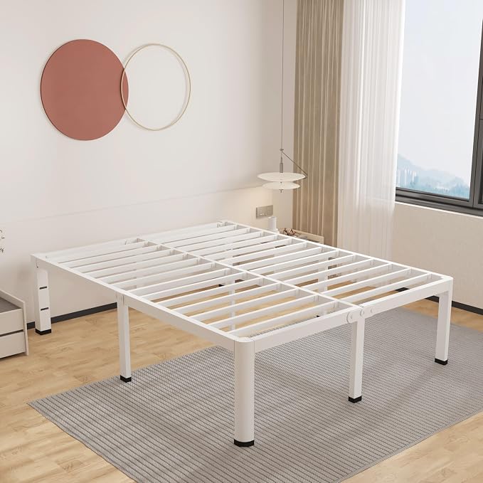 ROIL 14 Inch White Queen Bed Frame by ROIL