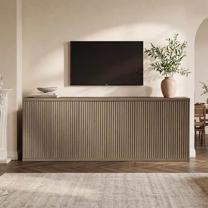 SICOTAS Buffet Cabinet with Storage Accent Sideboard Modern Credenza with Doors - Image 2