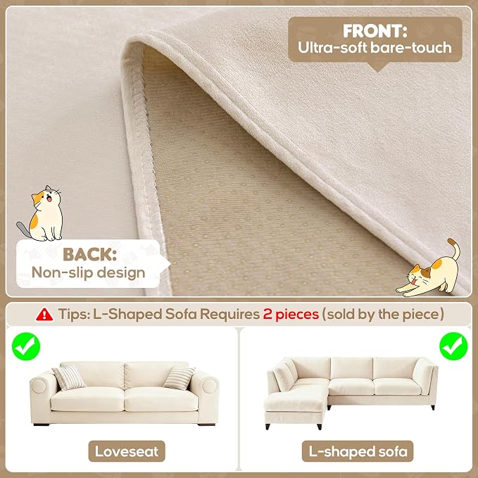 Loiion Velvet Sofa Cover, Ultra Soft Waterproof Non-Slip Couch Cover - Image 5
