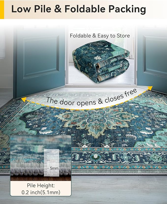 RELEANY Area Rugs 2'6"x14' Runner Rug Non Slip Washable - Image 4