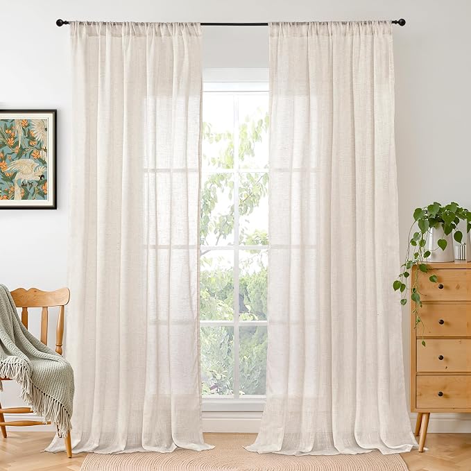 BGment Linen Curtains 96 Inches Long by BGment