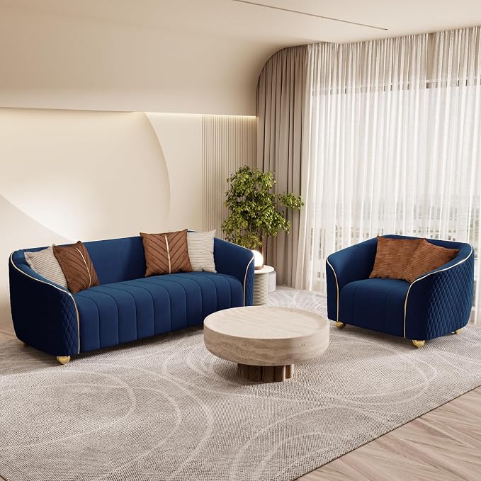 1-Piece Luxury Velvet Sofa Set for Living Room, Elegant Design Couch Set - Image 8