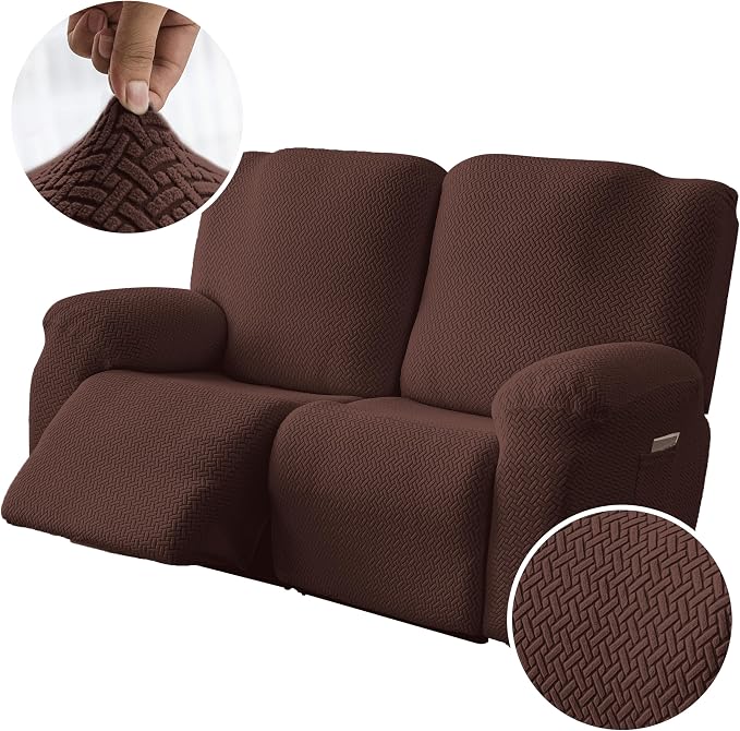 Genina Recliner Loveseat Covers, Stretch Reclining Sofa Covers, 2 Seater Couch - Image 7