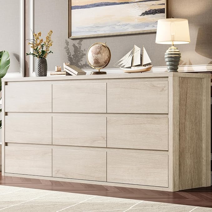 GarveeHome 9 Drawer Dresser for Bedroom, Wide Modern Chest of Drawers, Large by GarveeHome