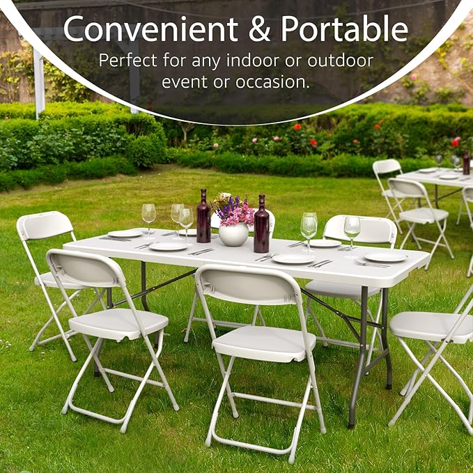 2 Pack of 6 Feet Foldable Table - Image 4