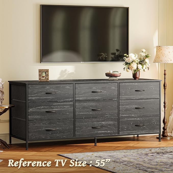 Huuger Long Dresser for Bedroom, 55 Inch TV Stand for 55, 60 Inch TV, - Image 2