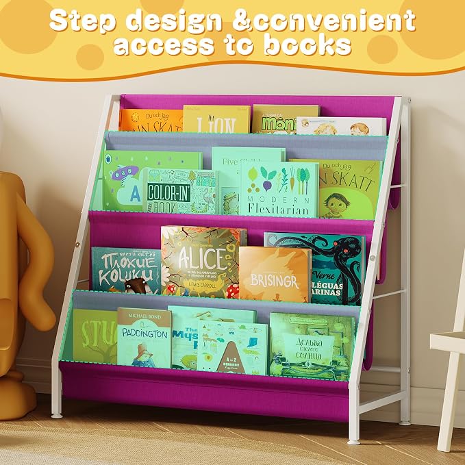 Aokitsink Kids Bookshelf for Kids Rooms, 4-Tier Montessori Bookshelf, Nursery - Image 6