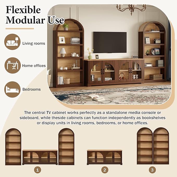 Merax Vintage Farmhouse TV Stand Set - Image 3