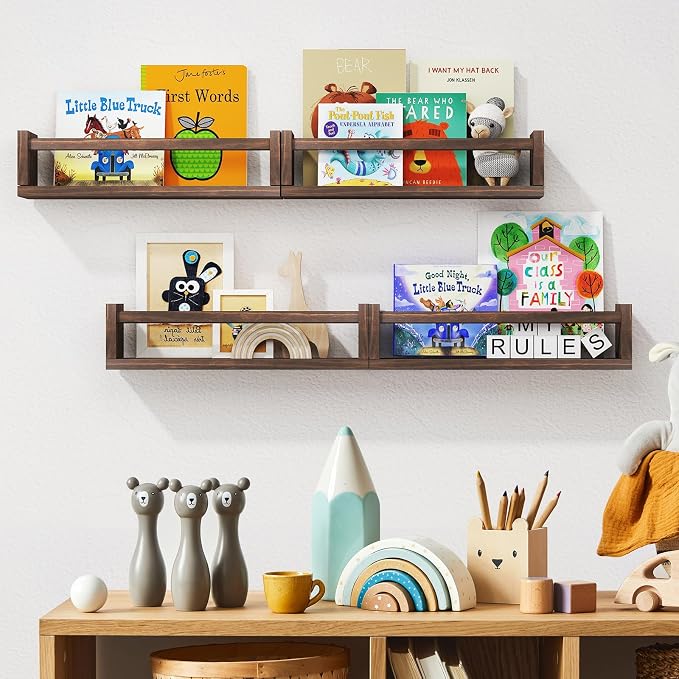 Fixwal Floating Book Shelves for Wall, 16.5 Inch Nursery Book Shelves for Kids - Image 6