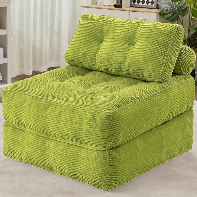 HABUTWAY Folding Sofa Bed, Convertible Sleeper Chair Bed w/Dual-Pillow & Handle by HABUTWAYMakeYourLifeComfortable