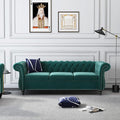 Chesterfield 3 Seater Sofa, Modern Velvet Tufted Couch 3 Seater by RUSTYER