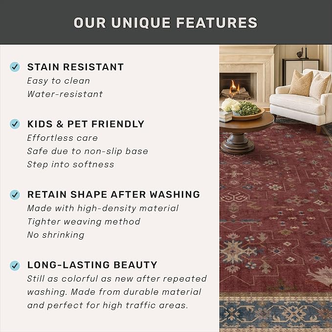 6x9 Dining Room Rugs for Under Table - Image 7