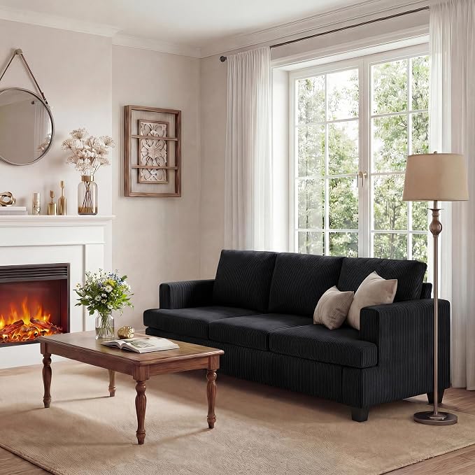 Apicizon 89" Modern Sofa Couch Set, Corduroy Couch 2 Piece Sofa Set - Image 8